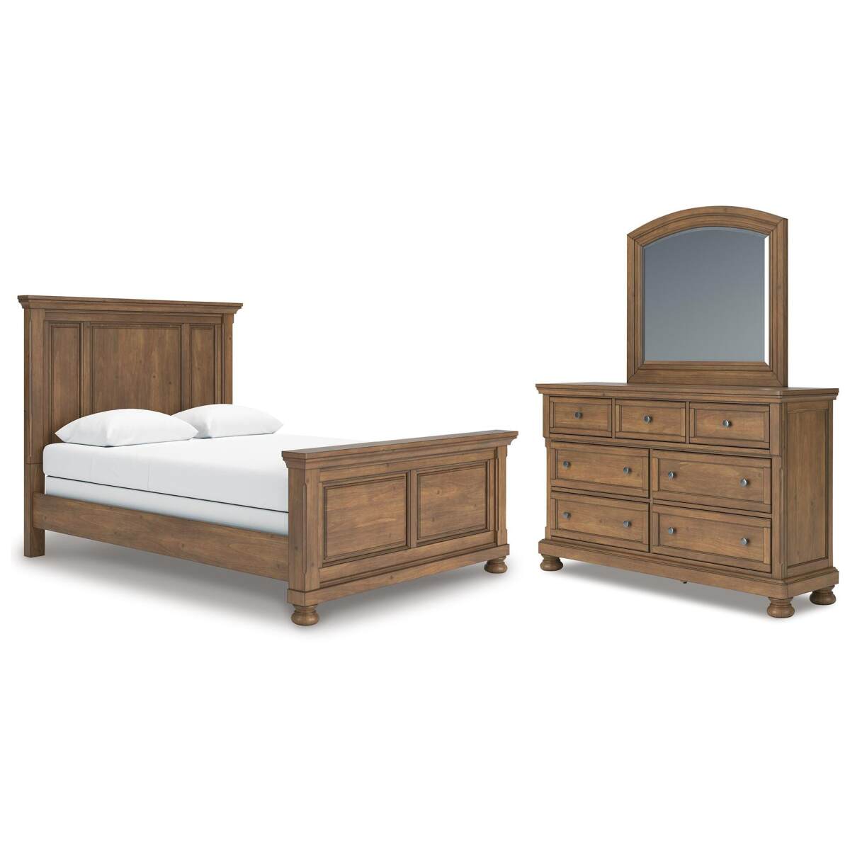 140ad353f93e797f3edfaed2685902cf Feddinger Queen Panel Bed, Dresser and Mirror - Image 1