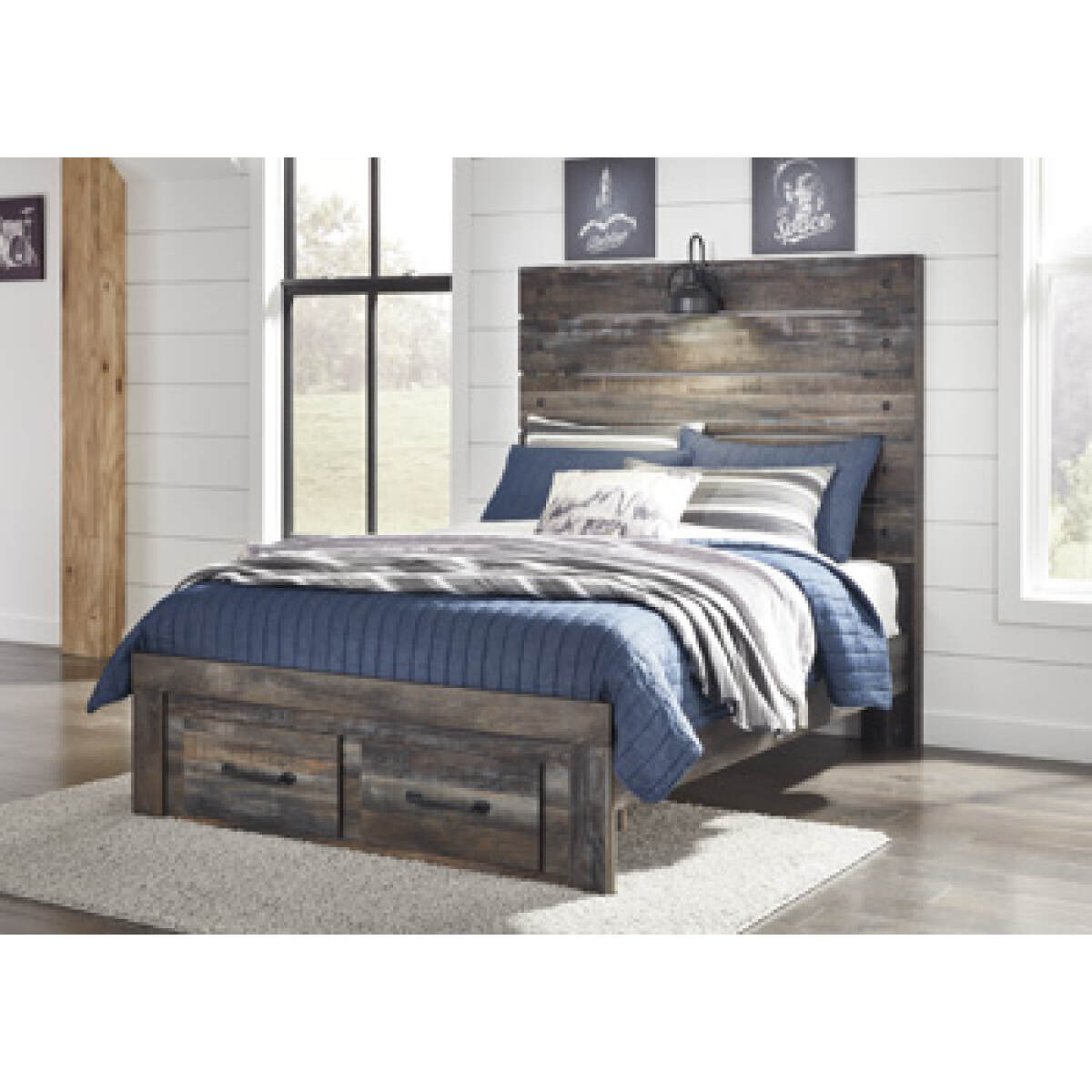 144925e90318f85b2b979aacbb4f7e26 Drystan Full Panel Bed with 2 Storage Drawers - Image 1