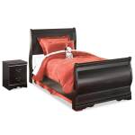 Huey Vineyard Twin Sleigh Bed and Nightstand