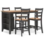 Gesthaven Counter Height Dining Table and 4 Barstools
