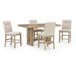 Lasinger Counter Height Dining Table and 4 Barstools