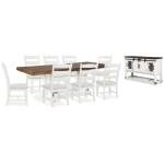 Valebeck Dining Table and 8 Chairs with Server