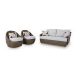 Double Point Outdoor Loveseat/2 Swivel Chairs (Set of 3)