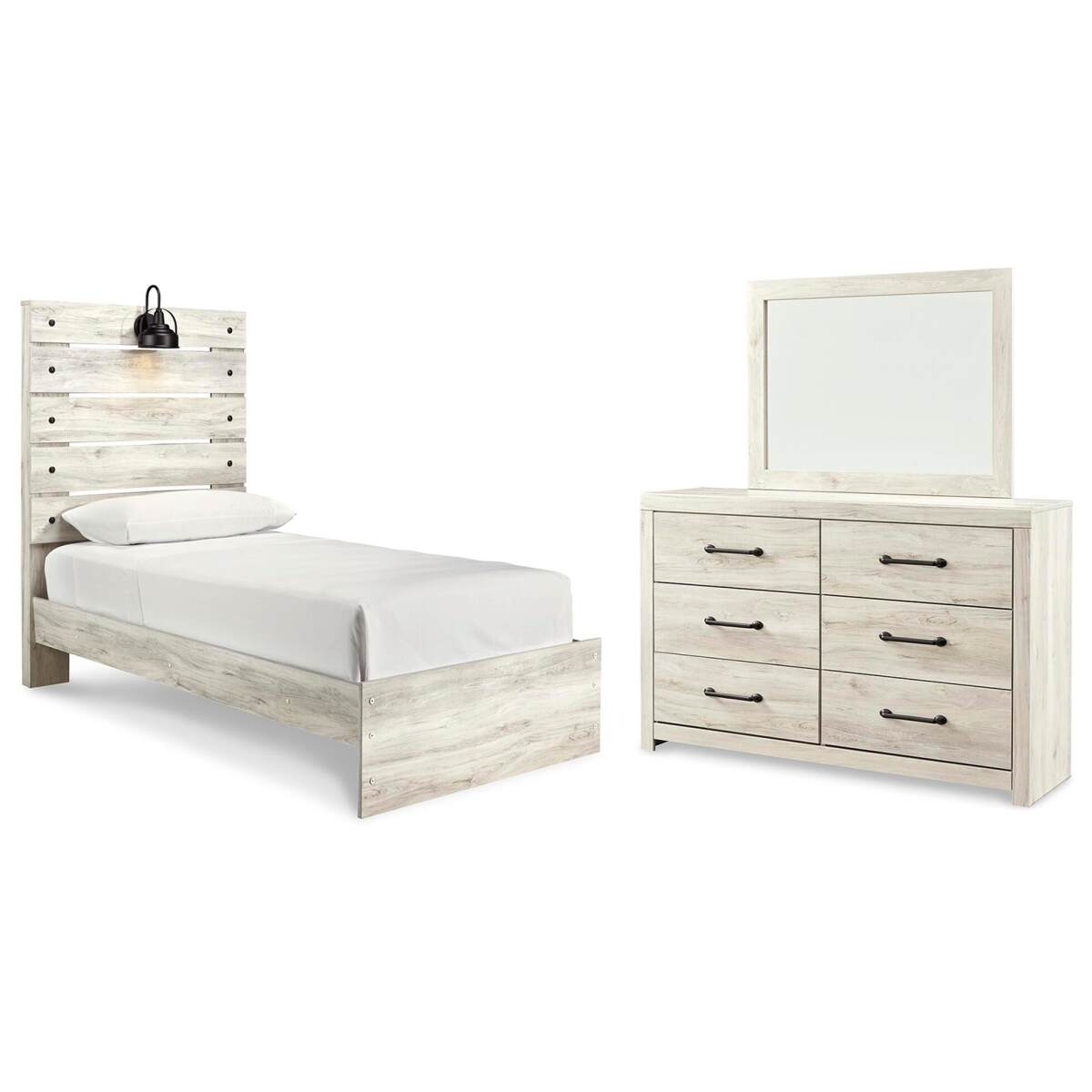 15c31ae58c5ce915ac34d35e007fa124 Cambeck Twin Panel Bed, Dresser and Mirror - Image 1