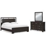 Covetown California King Panel Bed, Dresser and Mirror