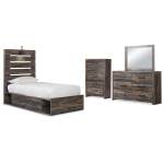 Drystan Twin Panel Bed with Storage, Dresser, Mirror and Chest - Image 2