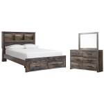 Drystan Queen Bookcase Storage Bed, Dresser and Mirror