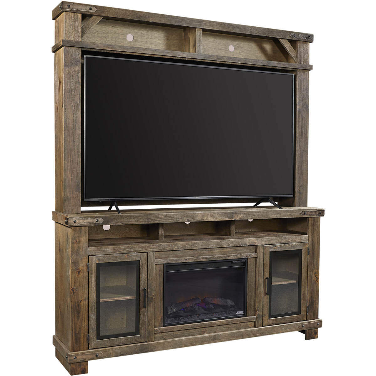 1a3ba3e8af5263dbe7917e01aa30d601 Sawyer 79" Fireplace Console & Hutch MO1250H-MBL - Image 1