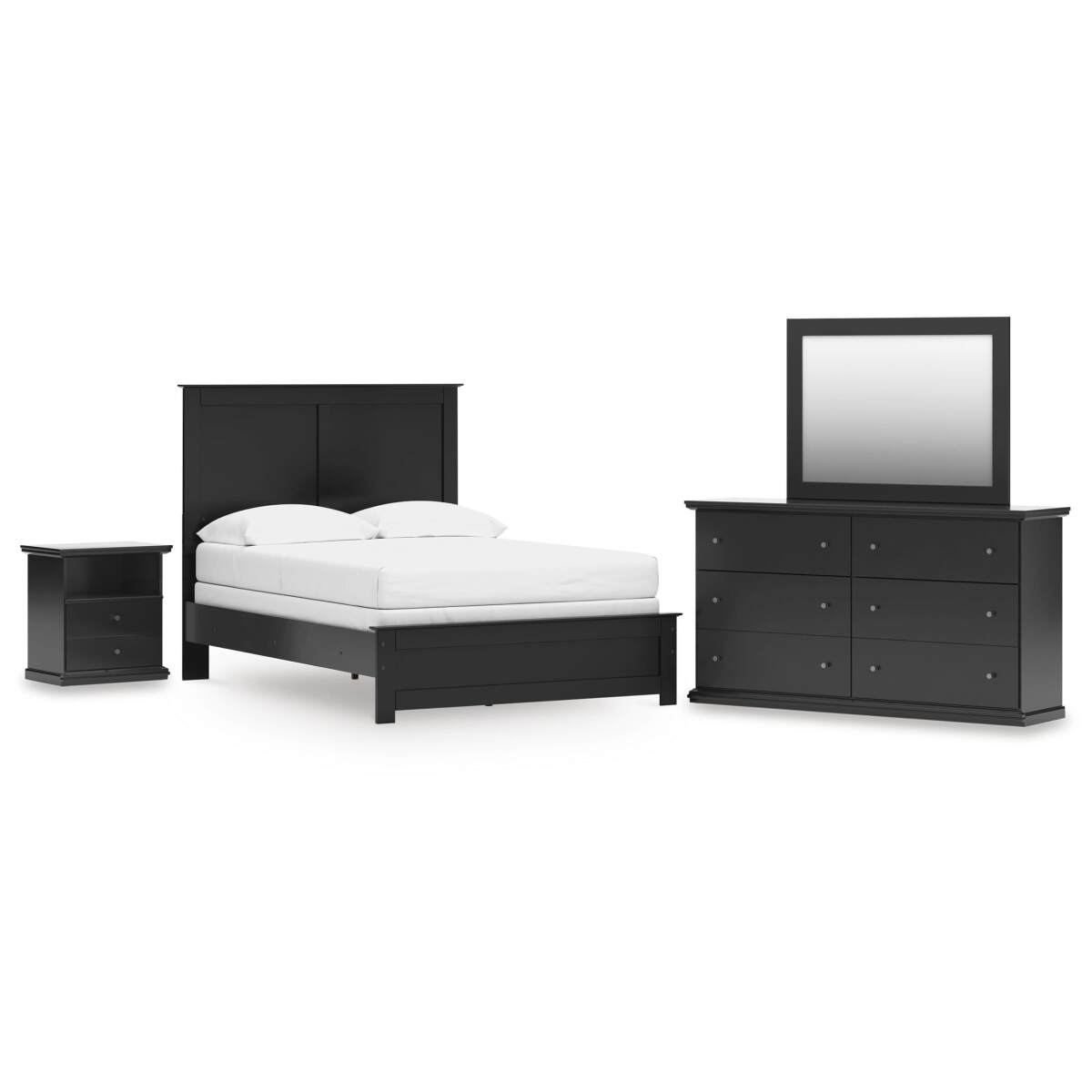1a4130eb372a5cda5d7e9093acc5ffed Maribel Full Panel Bed, Dresser, Mirror and Nightstand - Image 1