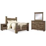 Trinell Queen Poster Bed, Dresser, Mirror and Nightstand