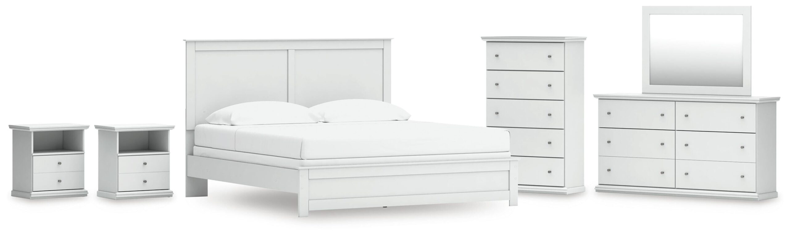 1af2973a565ccd0592063c6f6512828a Bostwick Shoals King Panel Bed, Dresser, Mirror, Chest and 2 Nightstands - Image 1