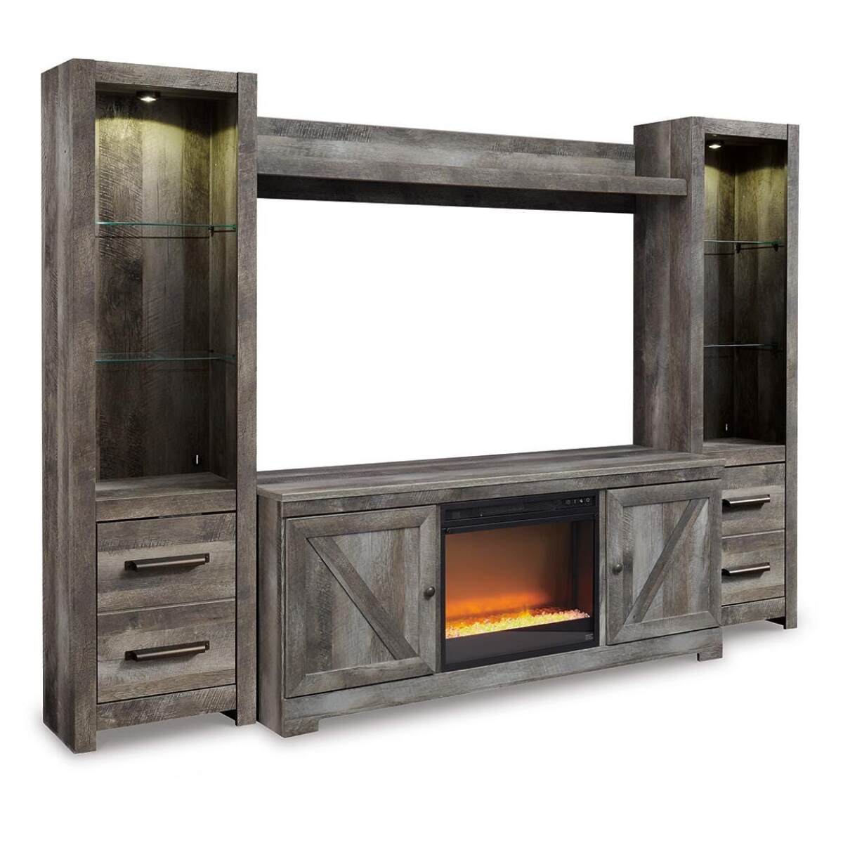 1b2b11037c84f484d922cee7cfb6e370 Wynnlow 4-Piece Entertainment Center with Electric Fireplace - Image 1