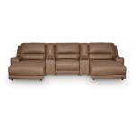DeepWakes 5-Piece Reclining Sectional with Double Chaise and Storage Consoles