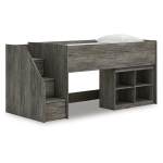 Frandern Twin Loft Bed with Bookcase Storage - Image 2
