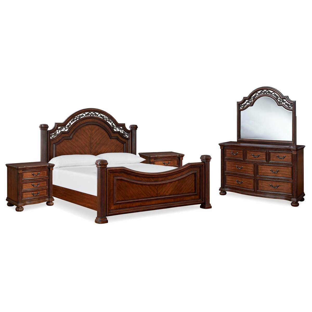 1c7e8043093a1996c067529f14573228 Lavinton King Poster Bed, Dresser, Mirror and Nightstand - Image 1