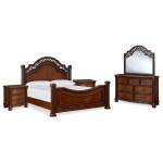 Lavinton King Poster Bed, Dresser, Mirror and Nightstand