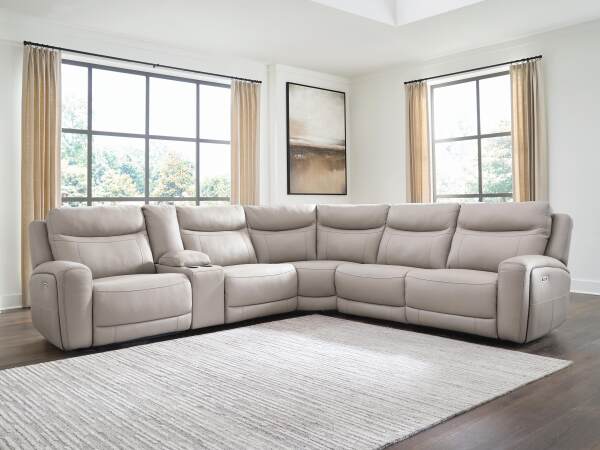 Gravier 6-Piece Power Reclining Sectional with Storage Console - Image 3