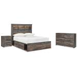 Drystan Full Bookcase Storage Bed, Dresser and Nightstand