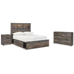 Drystan Full Bookcase Storage Bed, Dresser and Nightstand