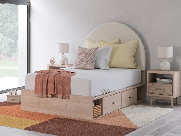 Arloster Full Upholstered Panel Bed with Storage - Image 3