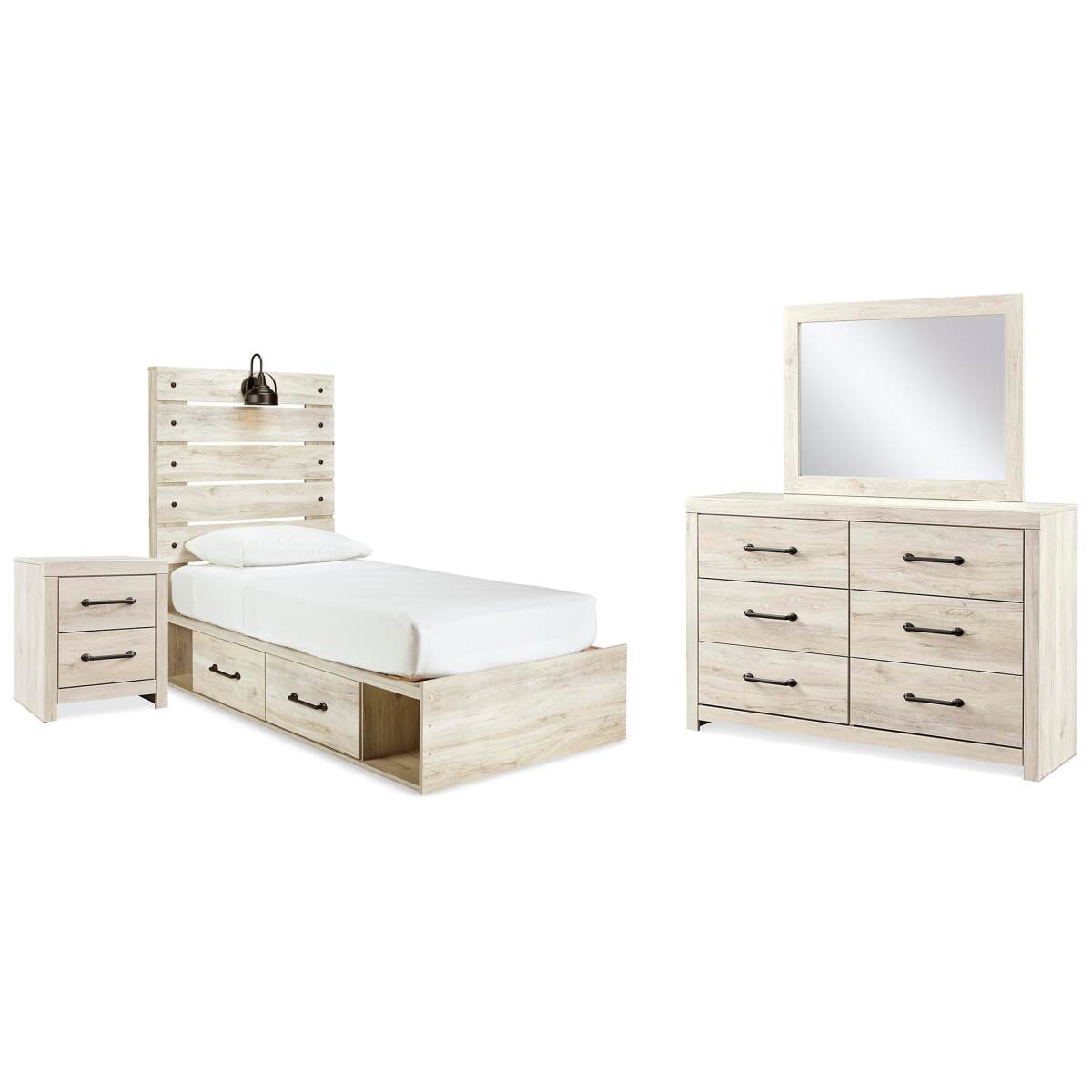 1e44c760b13b2e7214d30fedae44d6e2 Cambeck Twin Storage Bed, Dresser, Mirror and Nightstand - Image 1