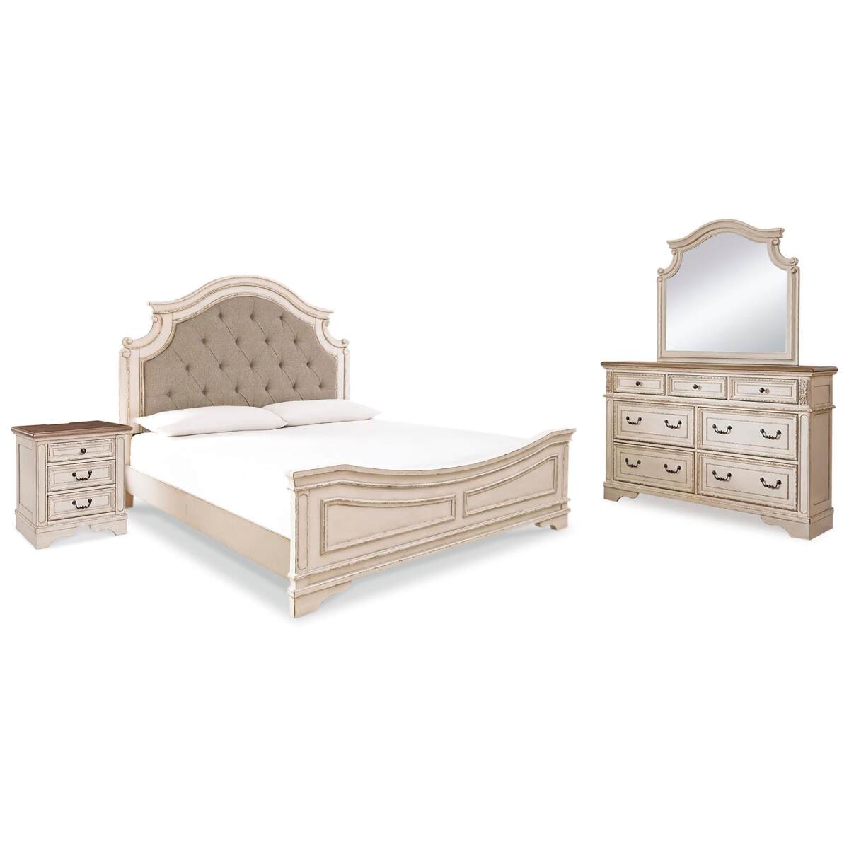 1eb4998b7cbdc1a91c3a2aab211ecc4e Realyn California King Panel Bed, Dresser, Mirror and Nightstand - Image 1