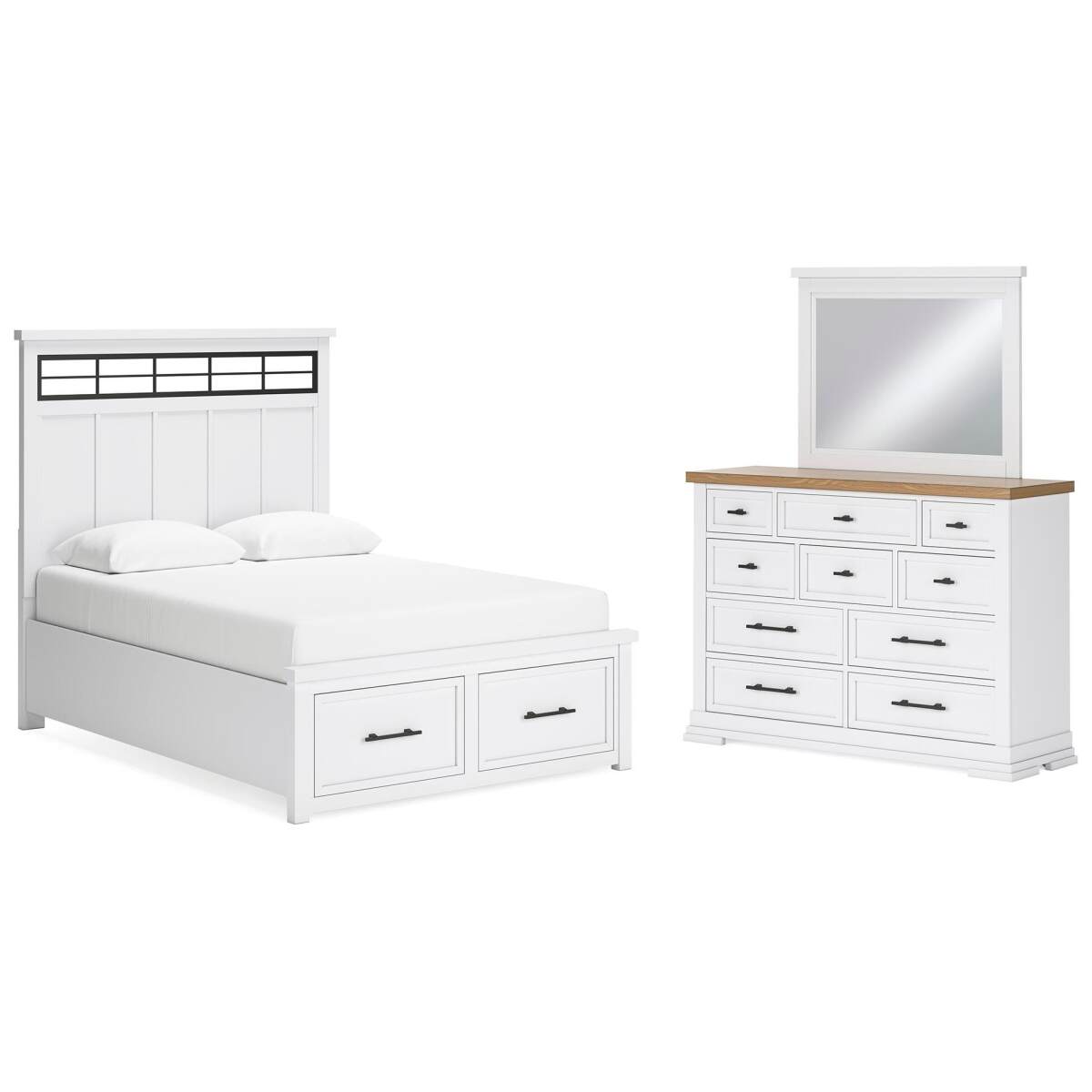 1f08255f93e6c61d0a9c25f9d507d6f6 Ashbryn Queen Panel Storage Bed, Dresser and Mirror - Image 1