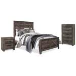 Wynnlow Queen Crossbuck Panel Bed, Chest and Nightstand