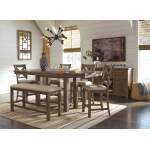 Moriville Counter Height Dining Table with 4 Barstools, Bench, and Server - Image 4