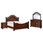Lavinton Queen Poster Bed, Dresser, Mirror and Nightstand