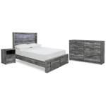 Baystorm Full Panel Storage Bed, Dresser and Nightstand