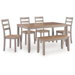 Harperfeld Dining Table and 4 Chairs and Bench (Set of 6) - Image 2