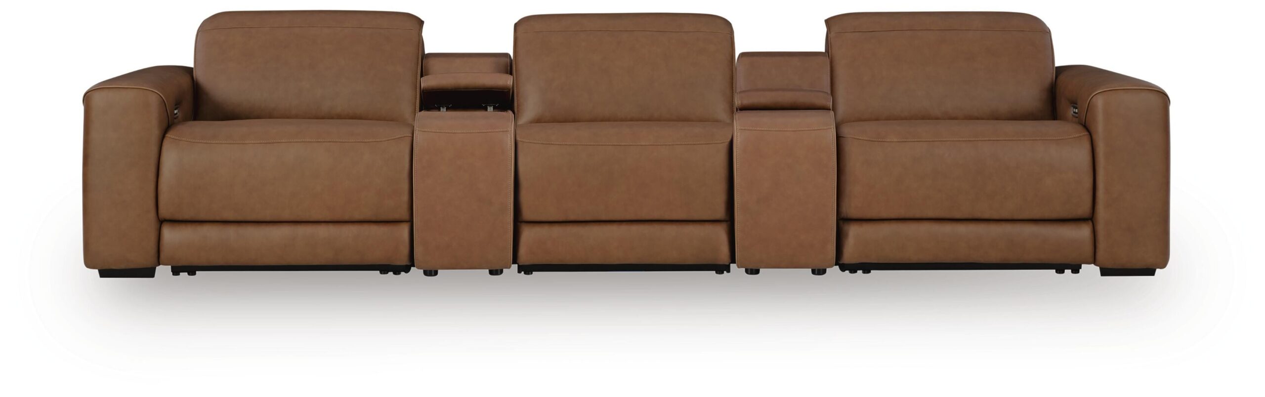 22a4f0789523581dac4748e3725ef44b Magic Man 5-Piece Power Reclining Sectional with Console - Image 1