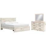 Lawroy King Panel Storage Bed, Dresser and Mirror