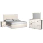 Stelsie King Panel Bed with Dresser, Mirror and Nightstand