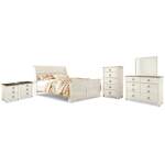Willowton King Sleigh Bed, Dresser, Mirror, Chest and 2 Nightstands
