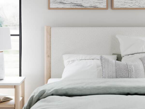 Cadmori Queen Upholstered Panel Bed, Dresser and Nightstand - Image 23