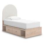 Arloster Twin Upholstered Panel Bed with Storage
