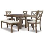 Moriville Dining Table and 4 Chairs and Bench