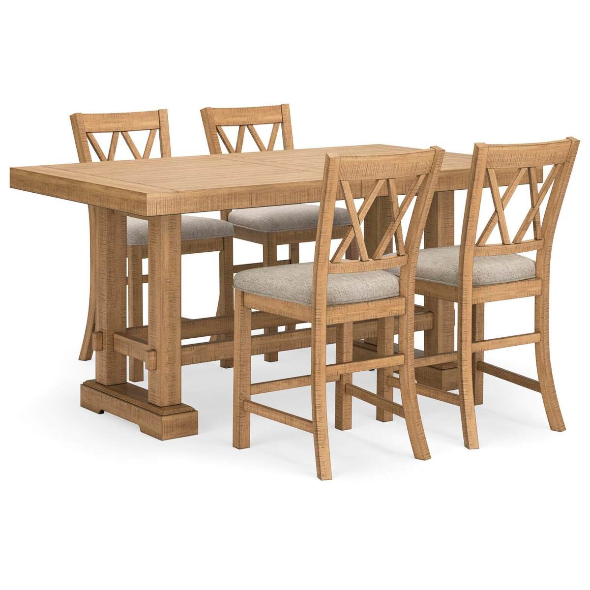 2c017bc350550a79f1ef60294c1cfa8f Havonplane Counter Height Extension Dining Table and 4 Barstools - Image 1