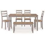 Harperfeld Dining Table and 4 Chairs and Bench (Set of 6) - Image 4