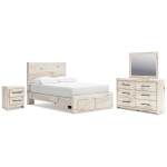 Lawroy Full Panel Storage Bed, Dresser, Mirror and Nightstand