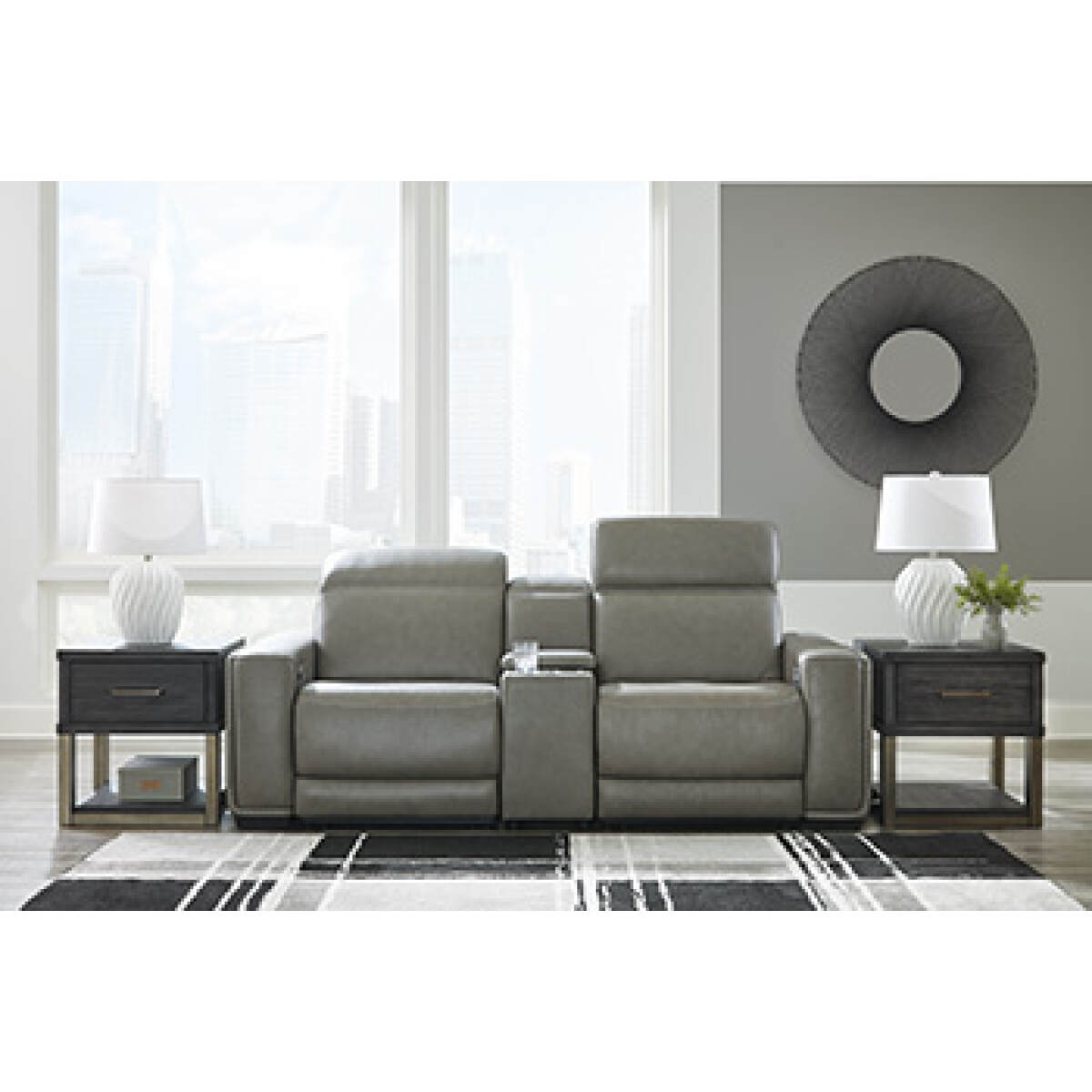 2eee7b2fdc0c4f19728e55f3ec2c3a85 Correze 3-Piece Power Reclining Sectional Loveseat - Image 1