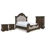 Maylee King Upholstered Panel Bed, Chest and 2 Nightstands - Image 2