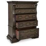 Maylee King Upholstered Bed, Dresser, Mirror, Chest and 2 Nightstands - Image 7