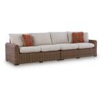 Dolan Creek Outdoor Right and Left-arm Facing Loveseat with Cushion (Set of 2) - Image 2