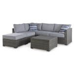 Petal Road Outdoor Loveseat Sectional/Ottoman/Table Set (Set of 4)