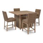 Walton Bridge Outdoor Bar Table and 4 Barstools - Image 2