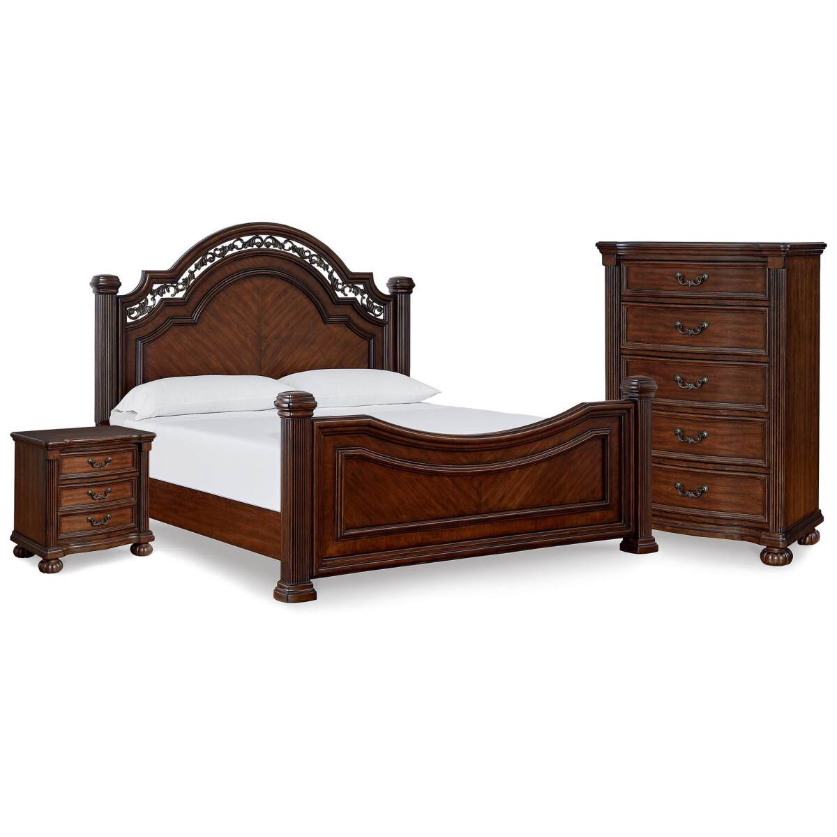 31a6a60f0b267c7af92b29d99b95ee9c Lavinton Queen Poster Bed, Chest and Nightstand - Image 1