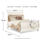 Willowton Queen Sleigh Bed, Dresser and Mirror - Image 4